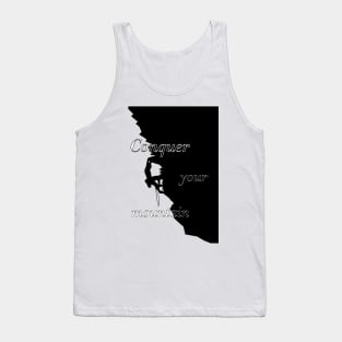 Black and White Mountaineer Climbing the Mountain Tank Top